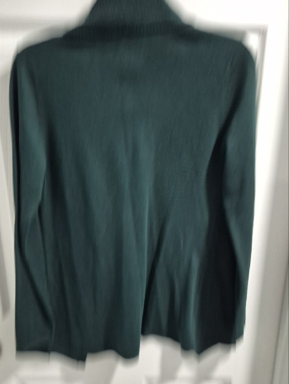 Coldwater Creek Dark Teal Open-Front Ribbed Shawl Collar Cardigan - Picture 3 of 4